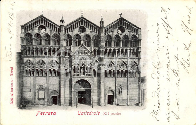 1906 FERRARA Veduta della Cattedrale di SAN GIORGIO *Cartolina postale FP VG