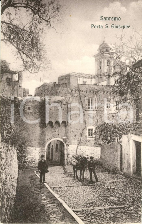 1920 ca SANREMO (IM) Veduta di Porta SAN GIUSEPPE *Cartolina ANIMATA FP NV
