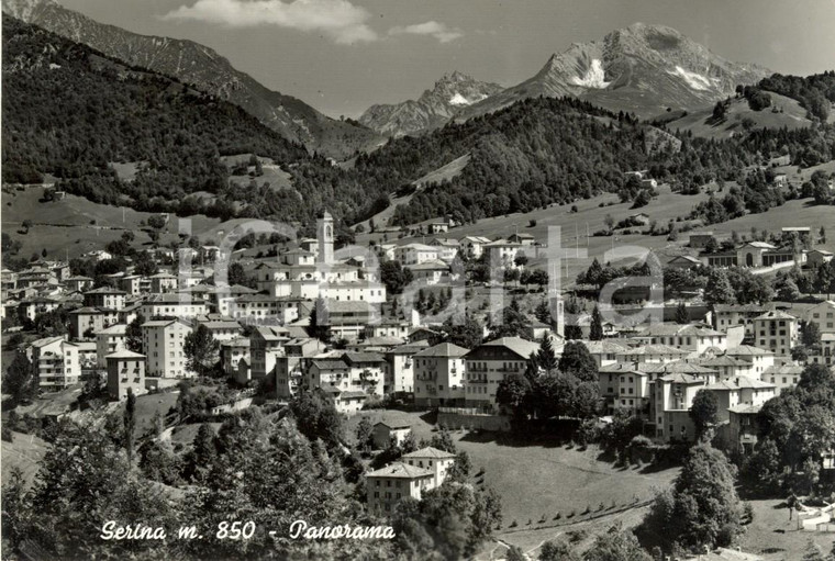 1967 SERINA (BG) Veduta panoramica del paese e della vallata *Cartolina FG VG