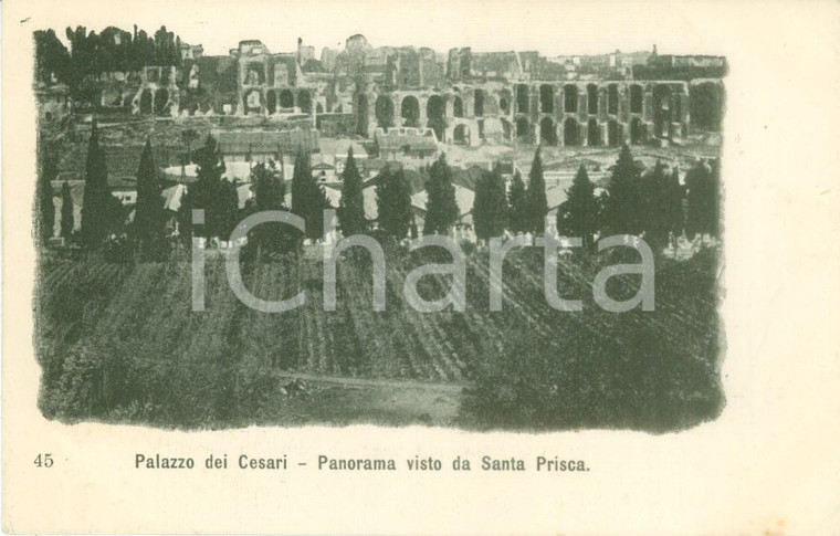 1900 ca ROMA Palazzo dei CESARI visto da SANTA PRISCA *Cartolina FP NV