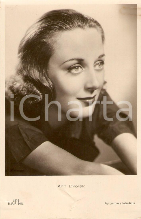 1935 CINEMA Actress Ann DVORAK Portrait *Cartolina FP NV