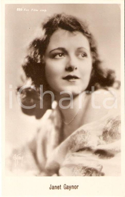 1940 ca CINEMA Actress Janet GAYNOR Portrait with necklace *Cartolina FP NV