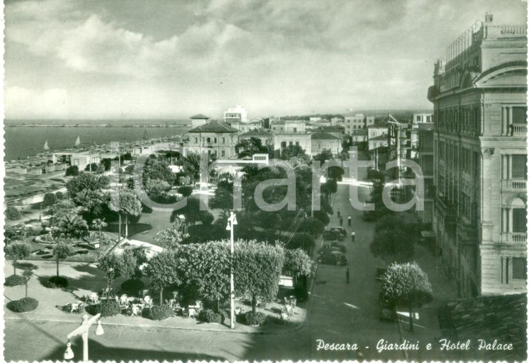1957 PESCARA Veduta dei giardini e Hotel PALACE *Cartolina FG VG
