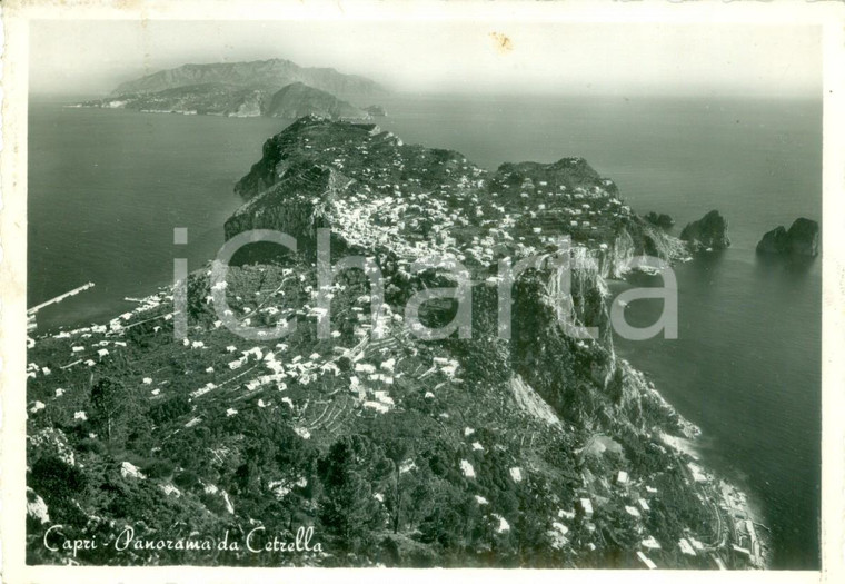 1953 CAPRI Panorama dell'isola da CETRELLA *Cartolina FG VG
