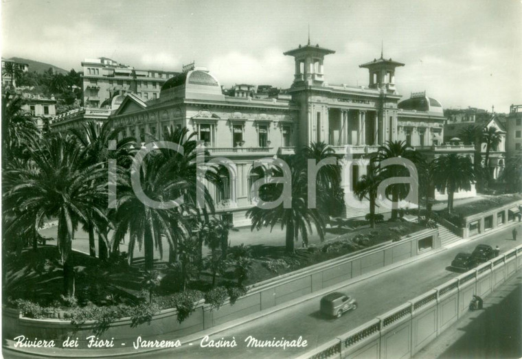 1954 SANREMO (IM) Casinò Municipale Riviera dei Fiori *Cartolina FG VG