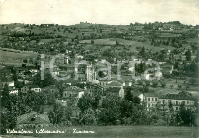 1957 VALMADONNA (AL) Panorama del paese e della valle *Cartolina FG VG