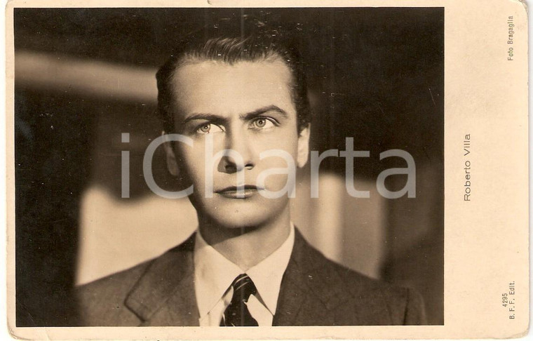 1935 ca CINEMA Roberto VILLA Ritratto Attore *Cartolina FP NV