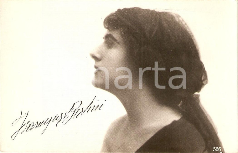 1920 ca CINEMA Attrice Francesca BERTINI Ritratto con velo *Cartolina FP NV