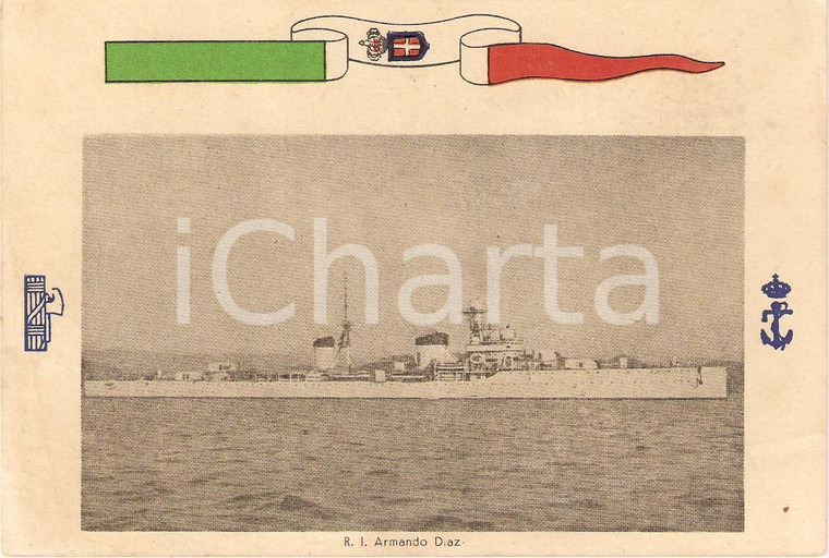 1940 ca MARINA MILITARE Regio incrociatore Armando DIAZ *Cartolina FG NV