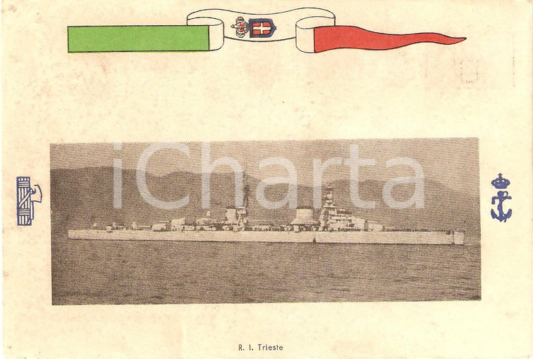1940 ca MARINA MILITARE Regio incrociatore TRIESTE *Cartolina FG NV