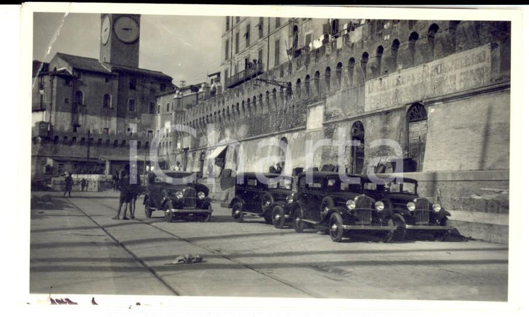 1932 CIVITAVECCHIA (RM) Auto d'epoca i piazza CALAMATTA *Foto 12 x 7