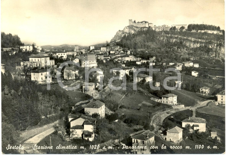 1954 SESTOLA (MO) Panorama stazione climatica e rocca *Cartolina FG VG