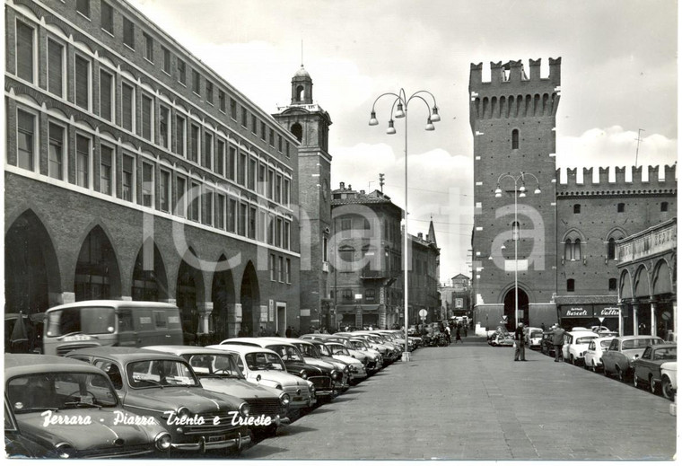 1967 FERRARA Veduta di Piazza TRENTO e TRIESTE *Cartolina ANIMATA FG VG
