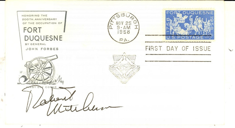 1958 STORIA POSTALE PITTSBURGH 200th Anniversary FORT DUQUESNE *Busta FDC