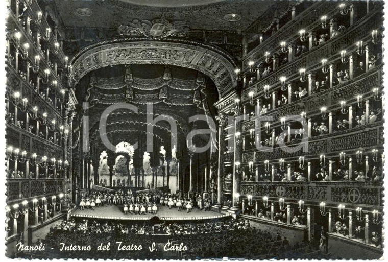 1956 NAPOLI Interno Teatro SAN CARLO durante uno spettacolo *ANIMATA FG VG