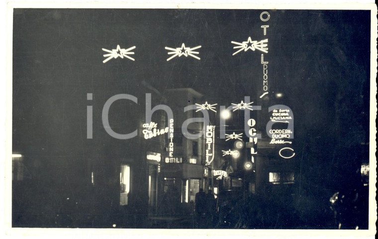 1954 GENOVA via Tommaso REGGIO Notturno nel centro storico *Fotografia FP 