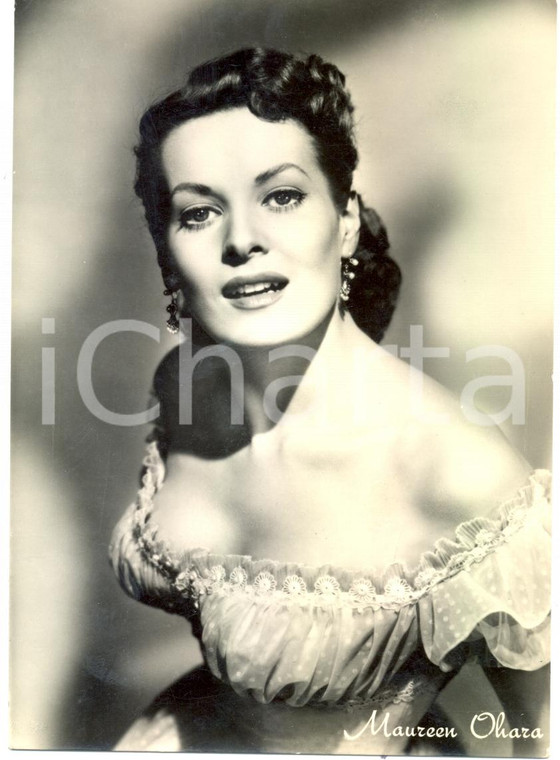 1955 ca CINEMA Maureen O'HARA Ritratto fotografico attrice *Cartolina UNIVERSAL