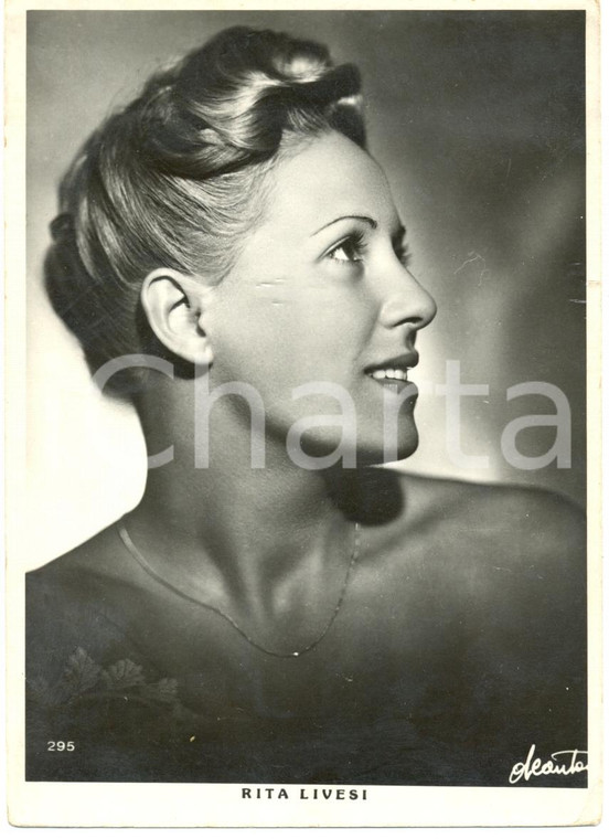 1950 ca CINEMA Rita LIVESI Ritratto Attrice *Cartolina FG NV