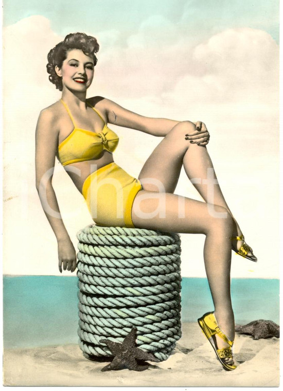 1950 ca Cyd CHARISSE CINEMA Ritratto Attrice Pin up *Cartolina FG NV