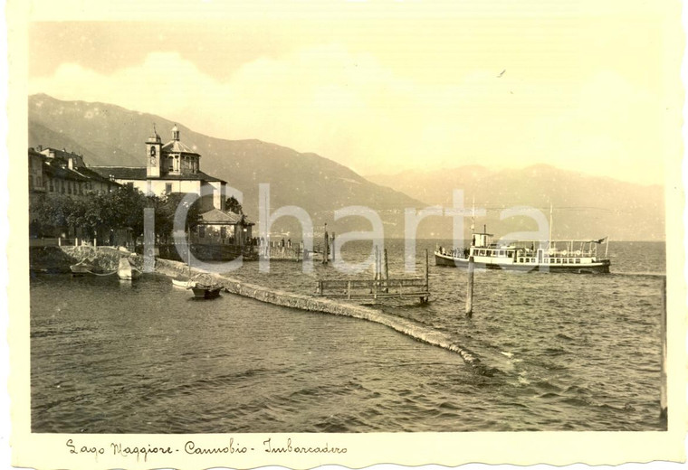 1938 CANNOBIO (VB) Traghetto all'imbarcadero Lago MAGGIORE *Cartolina FG VG