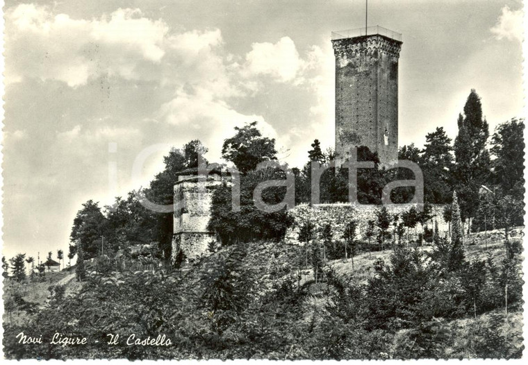1945 ca NOVI LIGURE (AL) Veduta del CASTELLO e parte delle Mura *Cartolina FG VG
