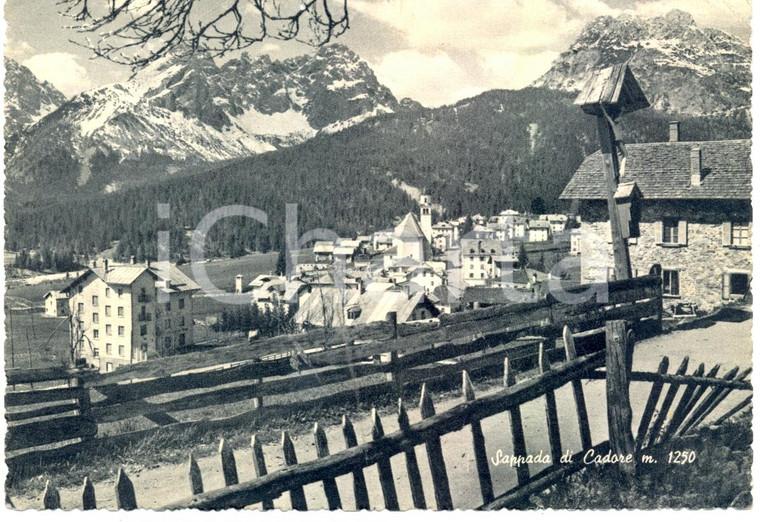 1950 ca SAPPADA DI CADORE (BL) Panorama e DOLOMITI *Cartolina FG NV