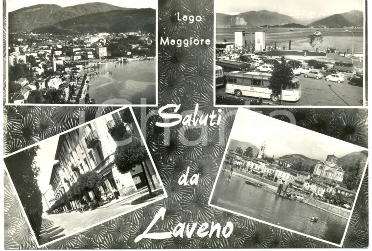 1964 LAVENO (VA) Vedutine LAGO MAGGIORE torpedone *Cartolina FG VG