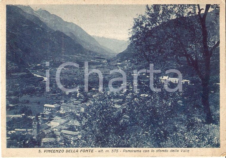 1940 SAN VINCENZO DELLA FONTE - SAINT VINCENT (AO) Panorama *Cartolina FG VG