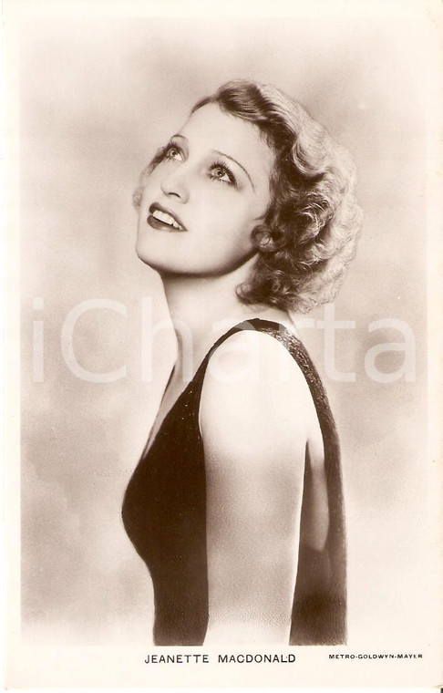 1940 ca CINEMA Jeanette MacDONALD Ritratto dell'attrice *Cartolina FP NV