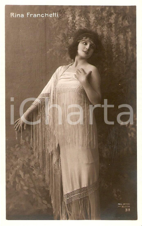 1935 ca CINEMA Attrice Rina FRANCHETTI Ritratto Cartolina FP NV