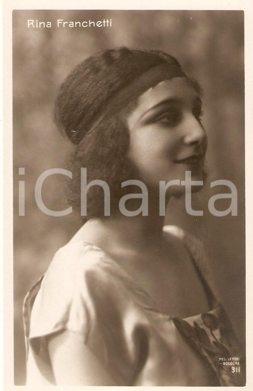 1930 ca CINEMA Attrice Rina FRANCHETTI Ritratto *Cartolina FP NV