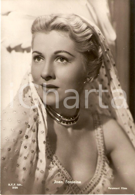 1955 ca CINEMA Actress Joan FONTAINE Portrait *Cartolina FG NV