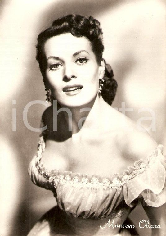 1955 ca CINEMA Maureen O'HARA Ritratto fotografico attrice *Cartolina FP NV