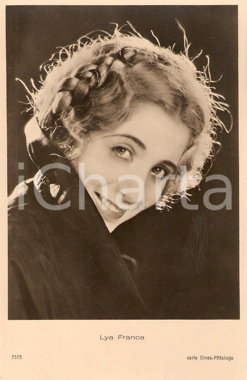 1930 ca CINEMA Attrice Lia FRANCA Ritratto con treccia *Cartolina FP NV