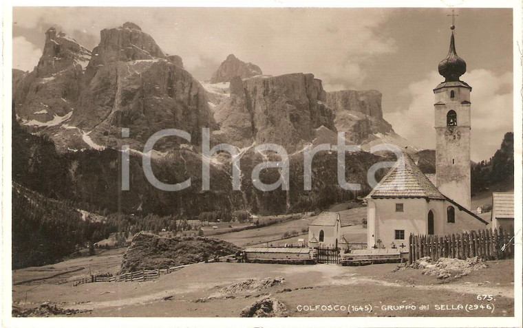 CORVARA Colfosco anni '30, panorama d'epoca Badia