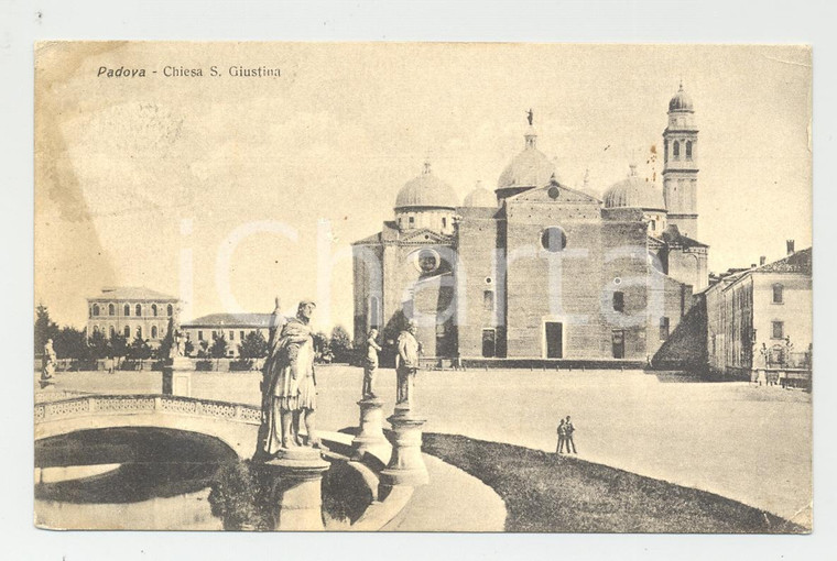 1917 PADOVA Chiesa S. Giustina *Veduta ANIMATA
