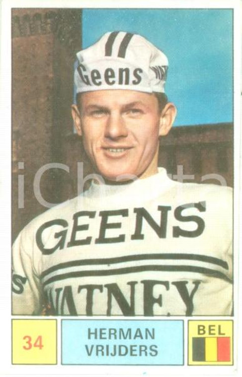 PANINI - SPRINT 1971 Figurina Herman VRIJDERS n. 34 Ciclismo Sponsor GEENS