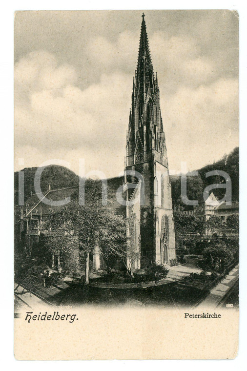 1910 ca HEIDELBERG (D) Veduta esterna della PETERSKIRCHE *Cartolina FP NV