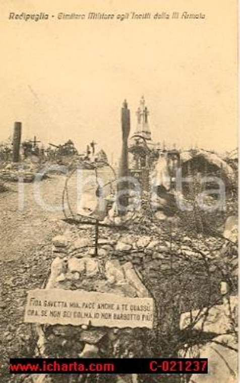 1930 ca REDIPUGLIA (GO) Cimitero militare - Fida gavetta mia *Cartolina FP NV