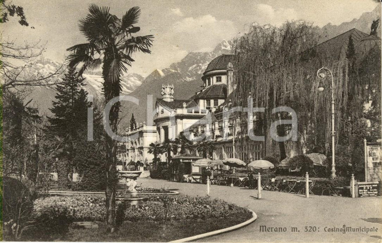 1940 ca MERANO (BZ) Veduta del CASINO' municipale *Cartolina postale FP VG