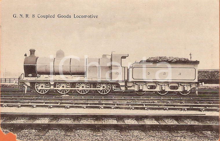 1945 ca ENGLAND Great Northern Railway GNR 8 Coupled goods locomotive *Cartolina