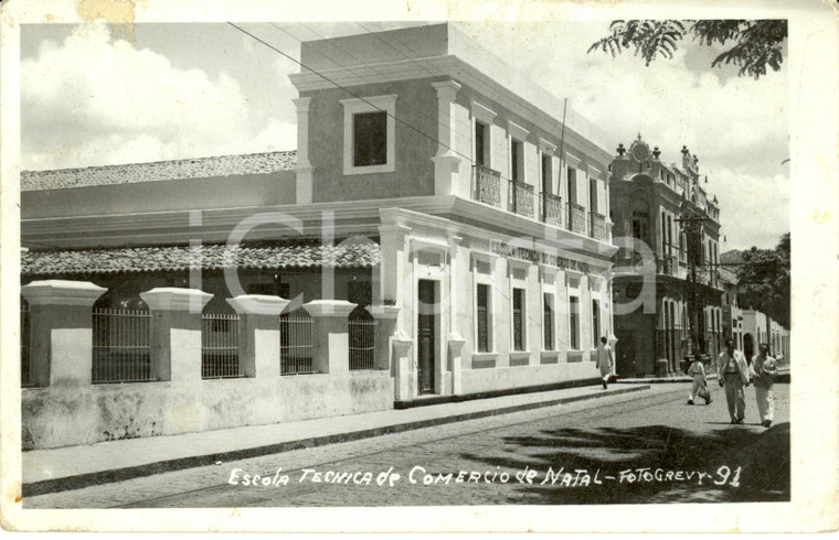 1953 NATAL (BRASILE) Escola Tecnica de Comercio *Cartolina DANNEGGIATA FP VG