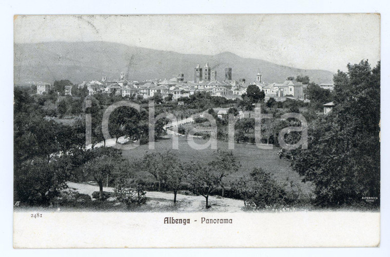 1910 ALBENGA (SV) Veduta panoramica dell'abitato *Cartolina postale FP VG