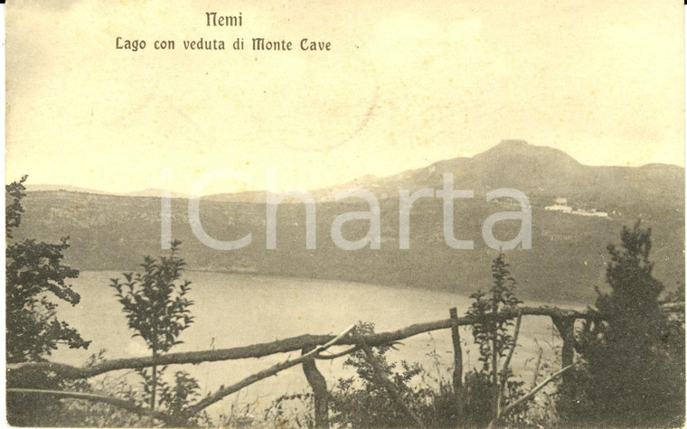 1918 NEMI (RM) Veduta del lago e di MONTE CAVE *Cartolina postale FP VG