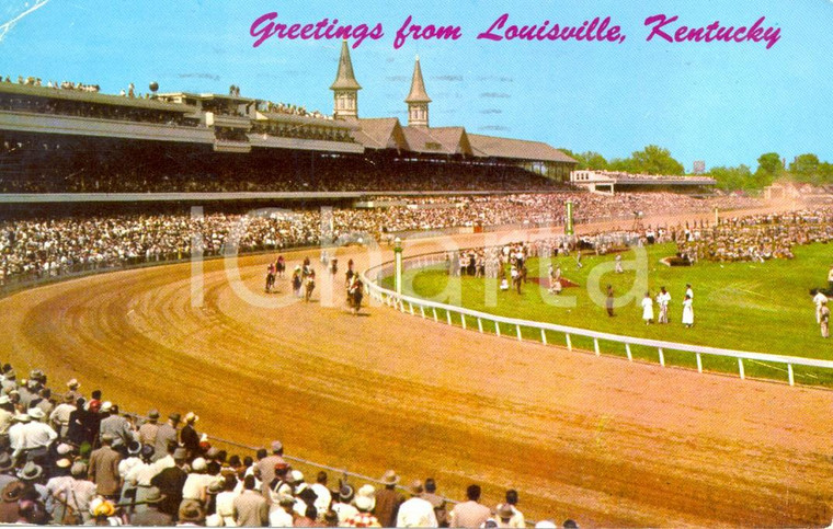 1959 LOUISVILLE (USA) CHURCHILL DOWNS home of KENTUCKY Derby *Cartolina FP VG