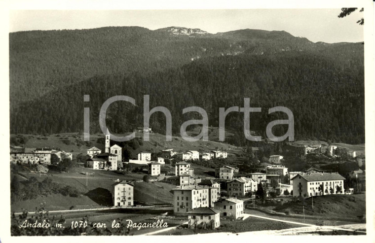 1955 ANDALO (TN) Veduta del paese con il monte PAGANELLA *Cartolina FP VG