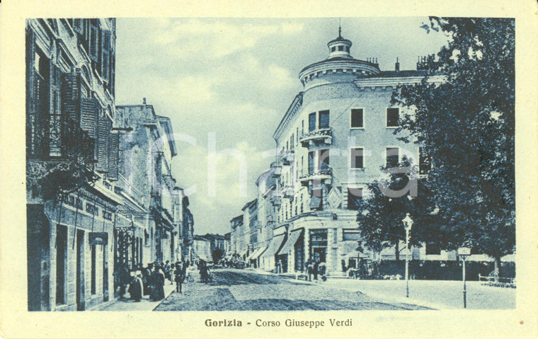 1915 ca GORIZIA Scorcio di Corso GIUSEPPE VERDI *Cartolina FP NV ANIMATA