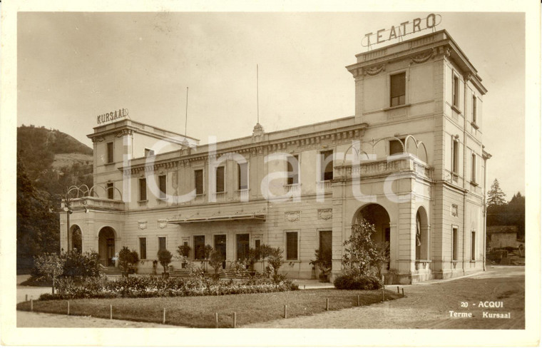 1933 ACQUI TERME (AL) Veduta esterna del teatro KURSAAL *Cartolina FP VG