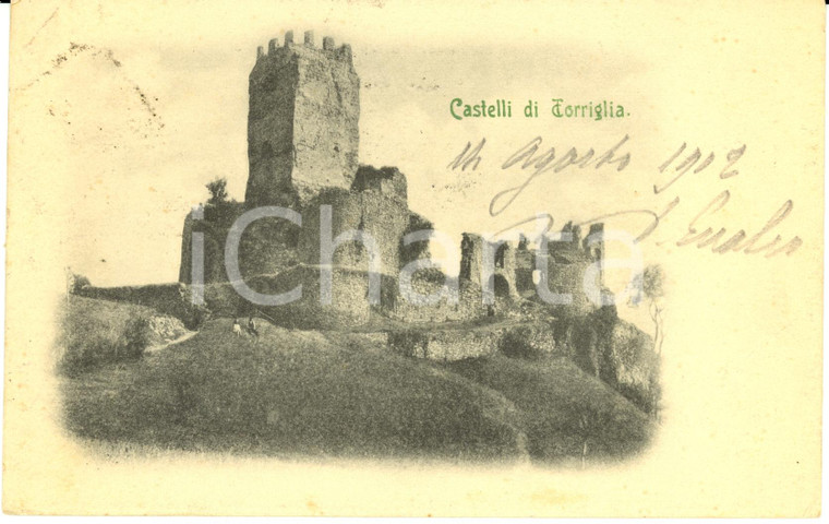 1902 TORRIGLIA (GE) Il castello MALASPINA FIESCHI DORIA *Cartolina FP VG