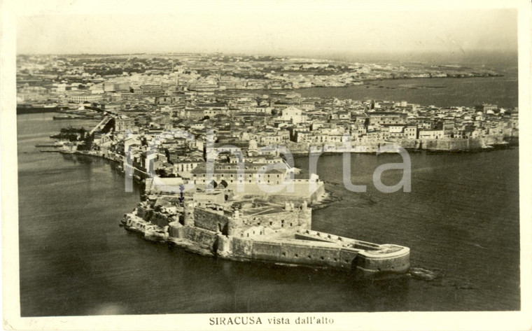 1931 SIRACUSA Veduta panoramica della città dall'alto *Cartolina postale FP VG